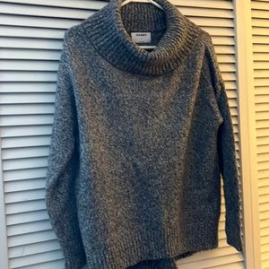 Old Navy cowl neck sweater- black/white marble